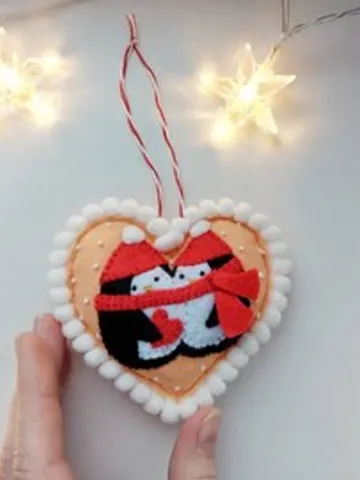 Christmas tree ornaments, heart Christmas ornaments, felt Christmas ornaments $30.00