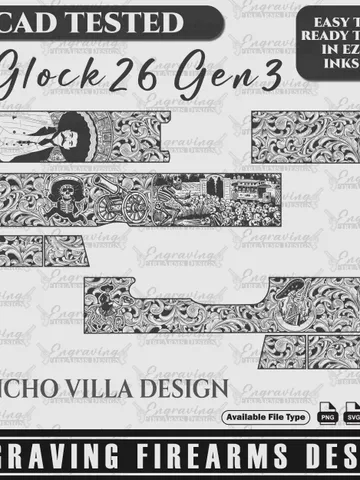 Engraving Firearms Design Glock26 Gen3 Pancho Villa Design $59.99