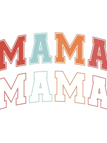 MAMA Varsity letters color Design File - printable png Cut File svg - Mama Mini Matching Family Shirts Baby Gift Craft Cute Inspired staff $2.78