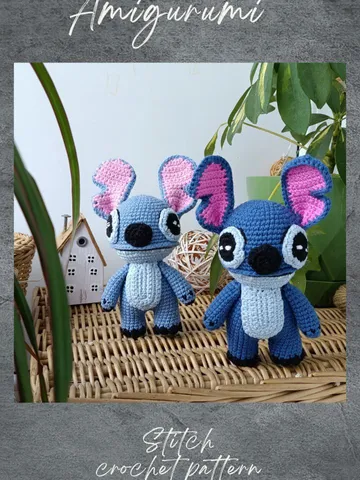 Amigurumi Stitch crochet pattern. Amigurumi PDF pattern blue alien. $5.50