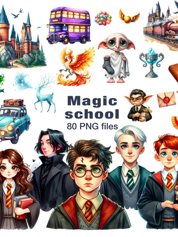 Wizard clipart, wizarding school clipart, magic clipart, magic school clipart, magic clip art, magic stickers, wizard stickers $3.00