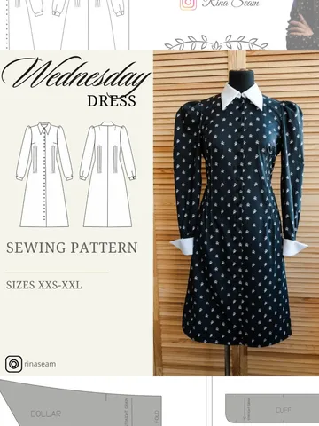 Wednesday Dress Sewing Pattern $7.00