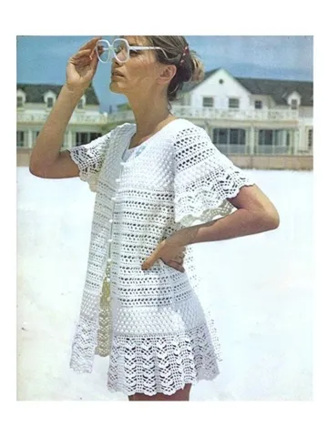 Beach dress crochet pattern , beach cover up, crochet tunic pattern pdf instant download $6.68
