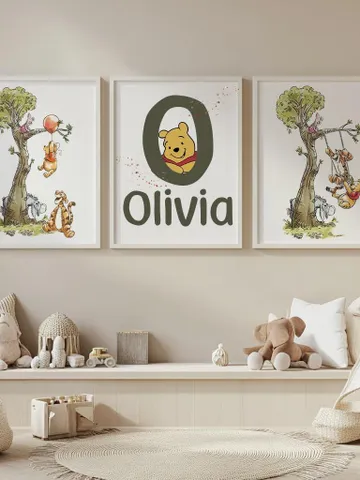Winnie the Pooh Nursery print, nursery decor printable wall art; Hundred Acre Wood kids room watercolor art; digital download $9.24
