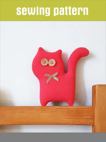 Pink Cat sewing pattern PDF, digital tutorial in english, plush toy sewing diy $5.10
