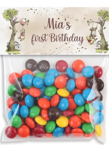 Editable TREAT BAG TOPPER Winnie the Pooh First Birthday Label; Hundred Acre Wood Party; Winnie Pooh Birthday Template Instant Download; wp6 $10.45