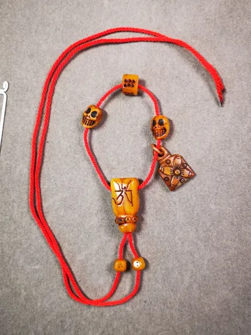 Gandhanra Bone Carved Tibetan Mala Decor Beads Set,include Guru Bead, Marker Bead,Tassel Bead ,Bead Clip,String and Crochet,DIY Prayer Bead $89.99
