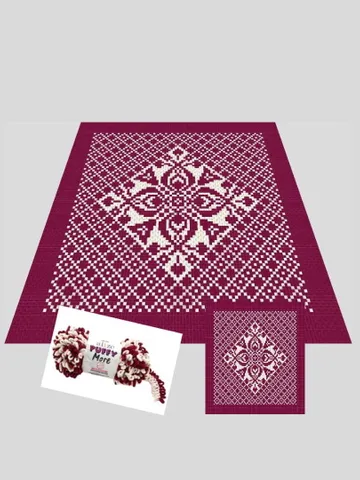 Loop yarn Finger knitted Fantasy Mosaic blanket pattern $6.00