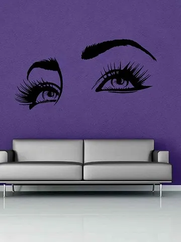Eyes Wall Decal with Eyelashes - Beauty Salon Decor Brow Studio Sticker Business Office Art Customizable Eye Design Spa, Makeup Room ik3359 $37.99