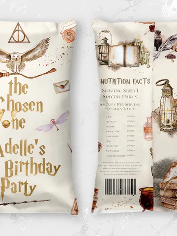 Editable Chips Bag Label Birthday Party; Magic School 1st Birthday; Printable Chips Bag Potato Label; Magical Party Decoration; Wms12 $10.45