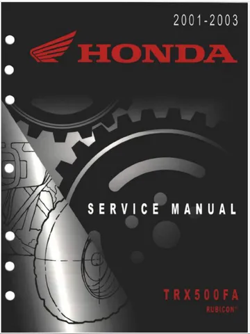 Honda TRX500FA Rubicon 500 Shop Manual 01-03