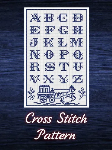 Vintage Cross Stitch Pattern Alphabet Counted Digital Download PDF $3.50