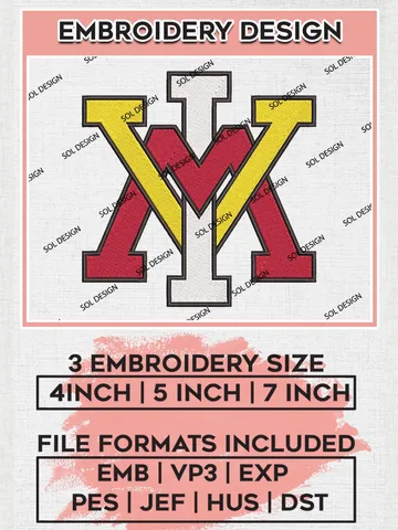 VMI Keydets Logo Machine Embroidery Design, NCAA VMI Keydets Embroidery Design Design files, NCAA Embroidery Designs, NCAA Machine Embroidery Designs, Digital Download