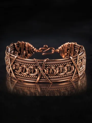 Woven copper wire bracelet Antique style handcrafted copper jewelry Unique gift