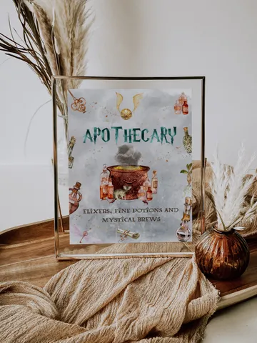 APOTHECARY; Wizard Baby Shower; Magic School Baby Shower template; Instant Download; ms7 $7.55