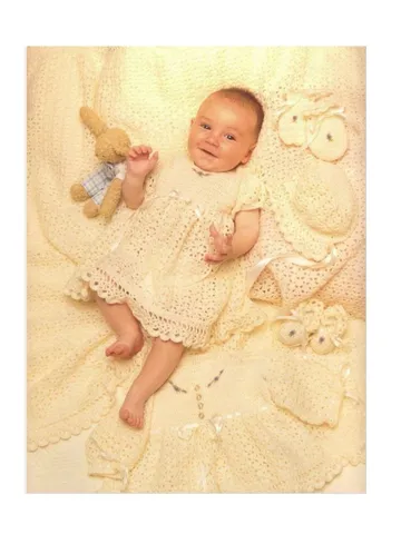 Dress baby crochet, newborn dress crochet, baptism dress baby pattern pdf instant download $5.56
