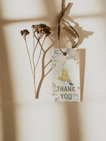 Editable Favor tag Winnie the Pooh; Winnie the Pooh 1st Birthday; Printable thank you tag sticker; Pooh Party Decoration; Wb12 $10.45