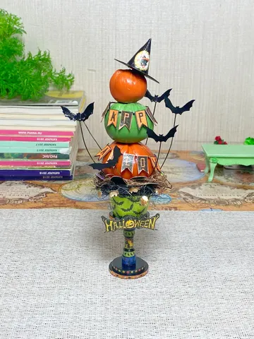 Tutorial on how to create a planter with pumpkins. 1:12. dollhouse miniature. $8.00