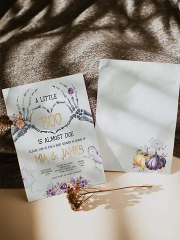 A little Boo is almost due! Editable Halloween Baby Shower invitation; Spooky Baby Shower Printable Invitation Ghost baby shower party FLH60 $11.62