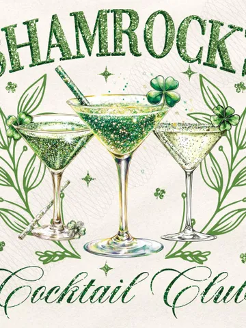 Shamrock's Coctail Club PNG, St. Patrick’s day Png Designs, Retro St. Patrick’s Png, Trending Png, Trendy St.Pattys Day Png, Retro Irish Day $4.46