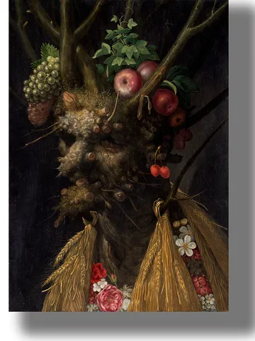 Four seasons in one head. Surrealist painting by Giuseppe Arcimboldo. $21.00