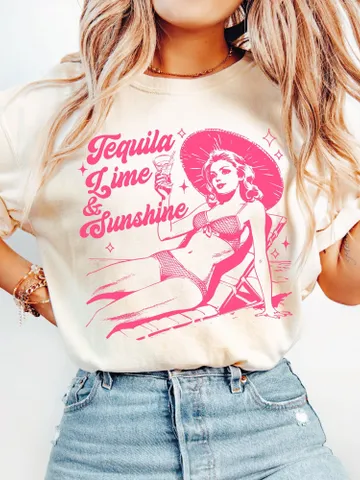 Tequila Lime and Sunshine,Cinco De Mayo,Summer png,Girls Trip png,Social Club Png Cocktail png Tequila png, Trendy Vintage Retro Art $4.84