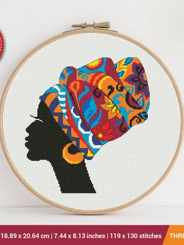 African Women silhoutte Cross stitch pattern | Embroidery Pattern | Instant Download | Embroidery Designs $5.94