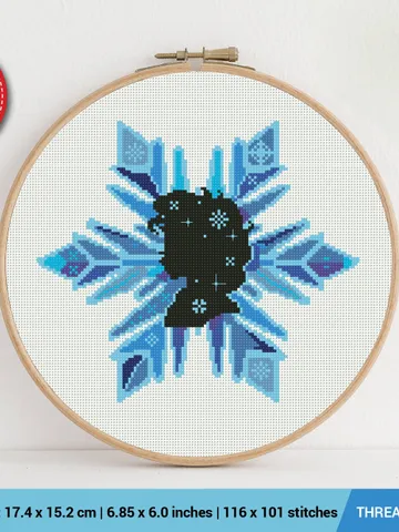 Elsa Frozen Snowflake Cross stitch pattern | Embroidery Pattern | Instant Download | Embroidery Designs $5.49