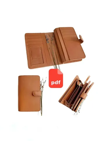 Free PDF pattern of a women's wallet - Pattern of a leather wallet - Download PDF & video TUTORIAL. Punch pitch 4 mm. $0.00