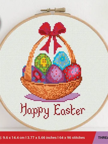 Happy Easter Cross stitch pattern | Embroidery Pattern | Instant Download | Embroidery Designs $5.37