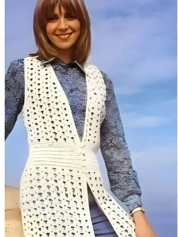 Waistcoat crochet pattern, long waistcoat crochet, women waistcoat crochet pattern $6.68