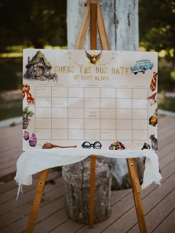 Wizarding World Due Date Calendar Game Baby's Birth Date Game; Magic School Baby Shower; Guess the Due Date Calendar printable; WF55 $11.62