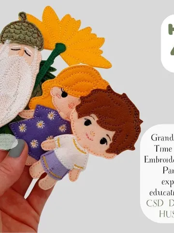 Grandpa Oaky & Friends Machine Embroidery Designs Felt Storytelling Heroes Adventure Begins' Storybook PDF - For 4x4 Hoop - Educational Game $15.00