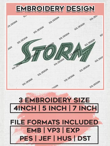 WNBA Storm Team Logo Embroidery Files, WNBA Seattle Storm Team Embroidery Designs, WNBA Basketball Teams, 3 sizes, Machine embroidery designs, Digital Download $6.99