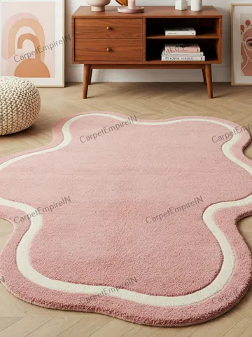 Pink Cloud-Shaped Area Rug | Modern Abstract Rug, Nursery, Home rug, Living Room Rug, Dining decor, Bedroom Rug, 3x5, 4x6, 5x7, 8x10, 10x14 $233.80