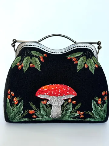 Machine embroidery design “Fly agaric” using artistic satin stitch technique $11.55
