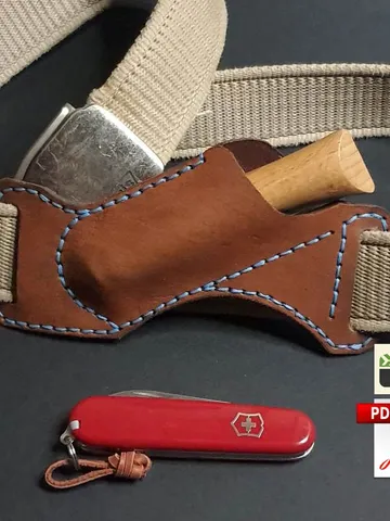 Folding Knife Leather Sheath Organizer EDC Tools fast&easy, pdf pattern sheath, knife sheath, victorinnox, openil, buck, Swiss Army $8.00