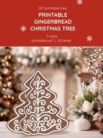 Printable Gingerbread Christmas Tree, DIY Paper Tabletop Holiday Decor, Gingerbread Paper Christmas Tree Craft, Kids Activity & Home Décor, DIY Gingerbread-Themed Paper Tree, Printable Holiday Table Decoration,
Gingerbread Holiday Paper Tree, Easy Family
