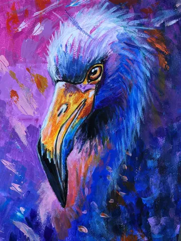 Acrilic painting "Pink Flamingo at Dusk"