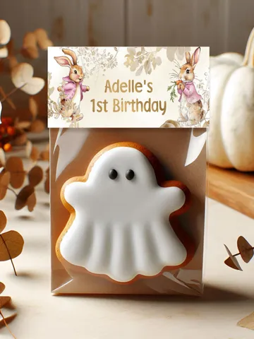 Editable and Printable treat bag topper template 1st Baby Birthday party in Peter Rabbit style instant download and unlimited access pr777 $10.45
