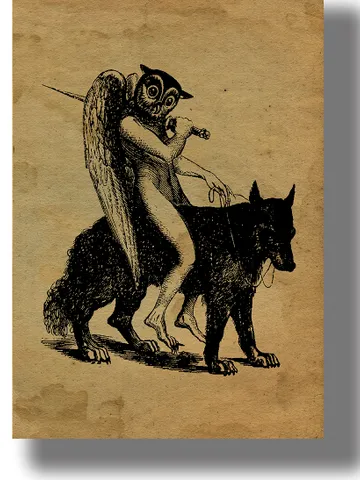 The Great Marquis of Andras. An angel with the head of an eared owl. $21.00