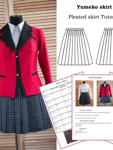 Kakegurui Skirt / Kakegurui Uniform / Sewing and Drafting Tutorial $7.00
