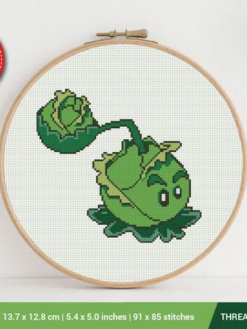Cabbage-Pult Plants vs Zombies Cross stitch pattern | Embroidery Pattern | Instant Download | Embroidery Designs $6.80