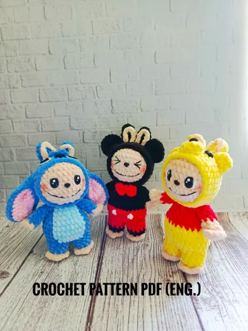 Labubu Amigurumi Crochet Pattern PDF, Spooky Cute Monster Toy, Digital Design for Halloween, Crochet Gift Ideas, labubu crochet pattern file $5.85