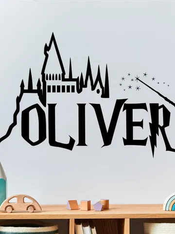 Personalized Castle Wall Decal Name Sticker Wizard harry Magic Wand Gift z3326 $23.99