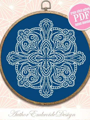 Mandala cross stitch pattern PDF download Mandala ornament cross stitch chart, Cross mandala embroidery PDF, Mandala pattern digital #M236 $4.60
