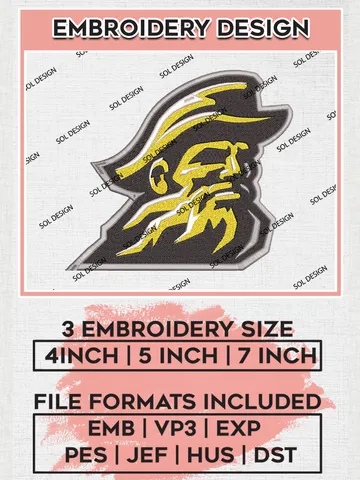 NCAA Appalachian State Mountaineers Mascot Logo Embroidery Designs, NCAA Logo Machine Embroidery Files, NCAA Appalachian State Logo, NCAA Embroidery Designs, Machine Embroidery Designs, Digital Download $6.99