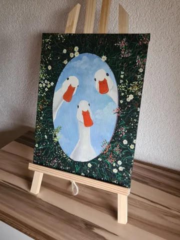 Original Oil Painting geese  Original Art, Gift for Home Decor goose $90.00