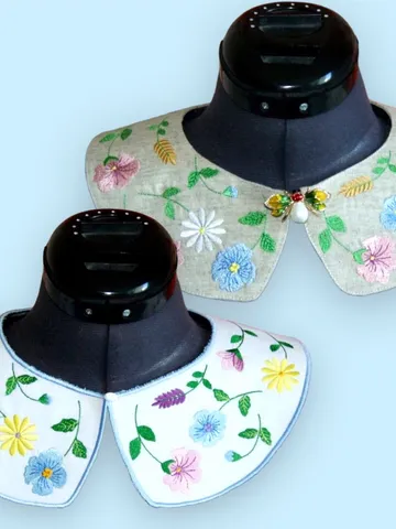Floral Collar Machine embroidery design Flowers  In The Hoop Project Machine Embroidery Patterns ITH embroidery Digital Pattern $8.08
