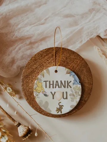 Editable Favor tag Winnie the Pooh; Winnie the Pooh Baby Shower; Printable thank you tag sticker; Pooh Party Decoration; Wb12 $10.45
